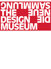Logo neue SAmmlung, weisse Schrift auf rotem Grund